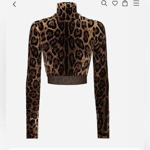 Dolce & Gabbana Chenille Leopard Print crop Top